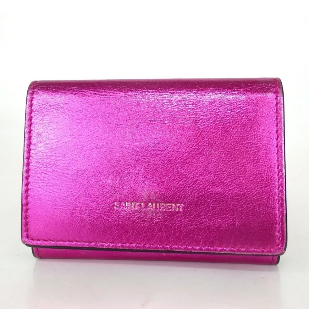 Authentic SAINT LAURENT Tri-fold wallet leather - Picture 1 of 11